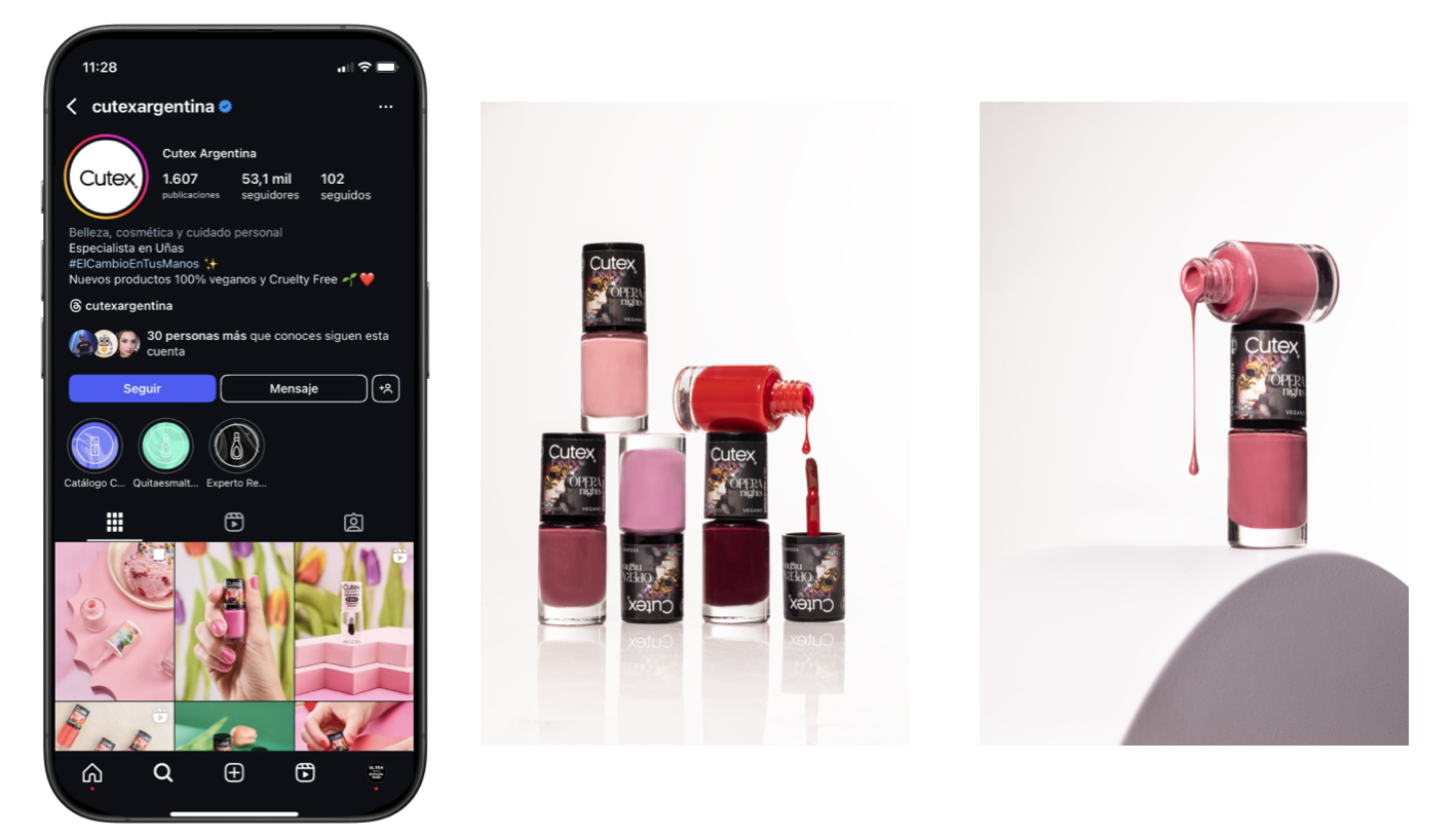 Cutex: contenidos para redes y piezas de campaña